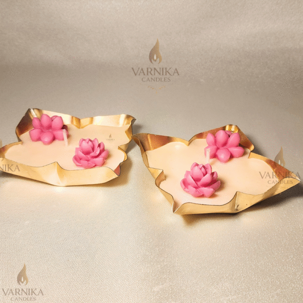 4 leaf Metal Urli Candle