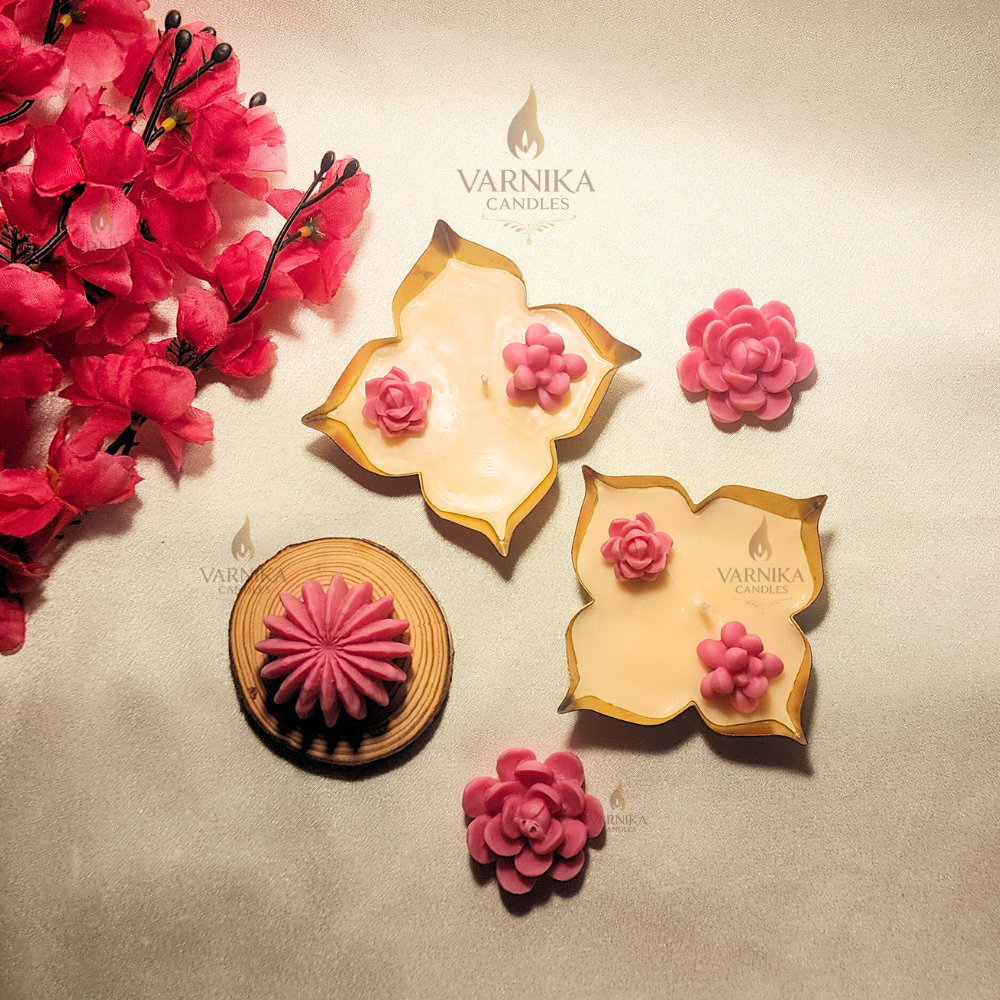 4 leaf Metal Urli Candle