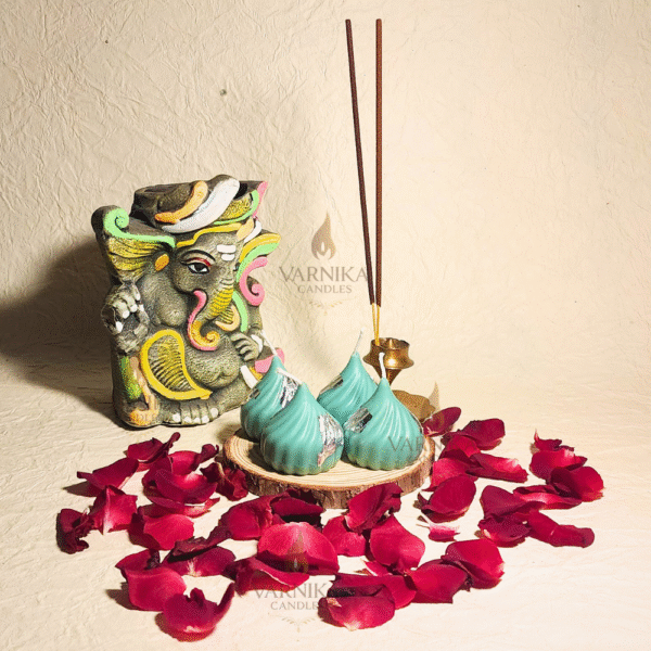 Green Modak Candles - Pack of 4