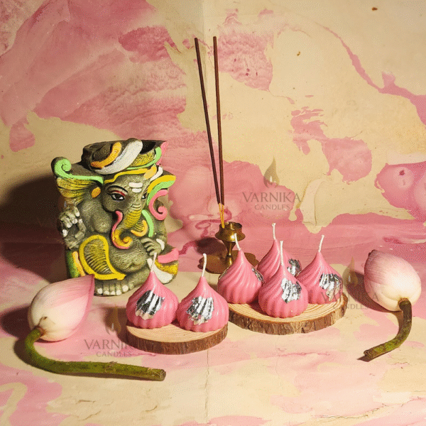 pink Modak Candles - Pack of 4