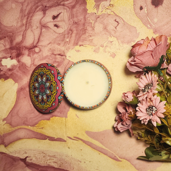 Mandala Tin Candle