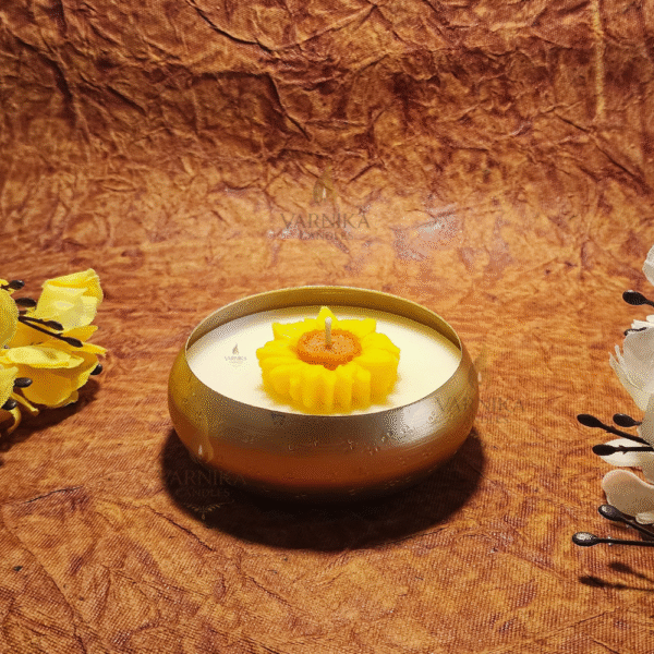 Hammered Metal Urli Scented Candle