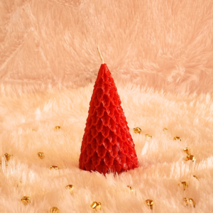 red cherry leaves tree candle