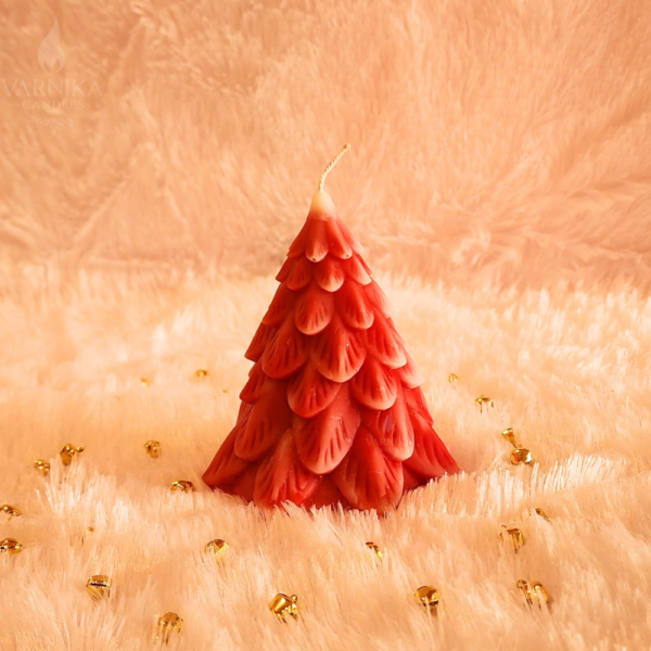 red big leaves candle