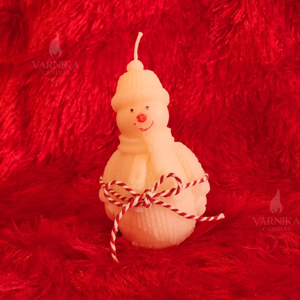 snowman scented candle